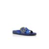 Sabot in raso blu con fibbia gioiello CHILANGHI