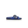Sabot in raso blu con fibbia gioiello CHILANGHI