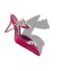 Sabot Lurum in raso fucsia con decorazioni in cristallo Sabot Lurum in raso fucsia con decorazioni in cristallo