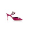 Sabot Lurum in raso fucsia con decorazioni in cristallo Sabot Lurum in raso fucsia con decorazioni in cristallo