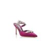 Sabot Lurum in raso fucsia con decorazioni in cristallo Sabot Lurum in raso fucsia con decorazioni in cristallo
