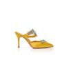 Sabot Lurum in raso giallo con decorazioni in cristallo Sabot Lurum in raso giallo con decorazioni in cristallo