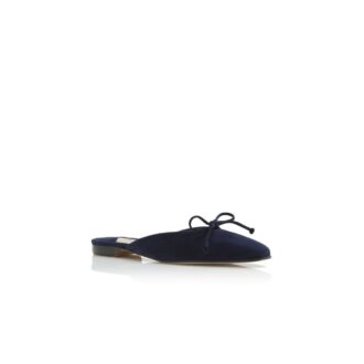 Sabot piatto in pelle scamosciata blu navy Ballerimu Sabot piatto in pelle scamosciata blu navy Ballerimu
