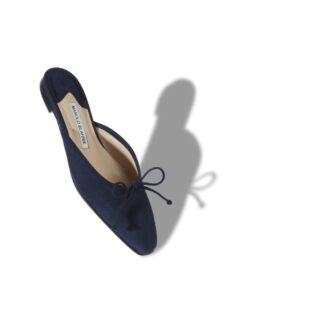 Sabot piatto in pelle scamosciata blu navy Ballerimu Sabot piatto in pelle scamosciata blu navy Ballerimu