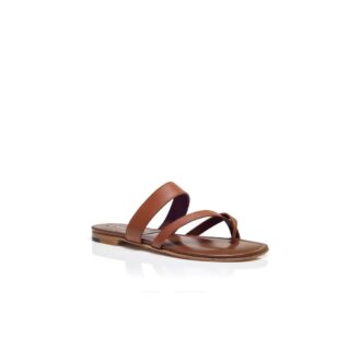 Sandali bassi incrociati Susa in pelle nappa marrone