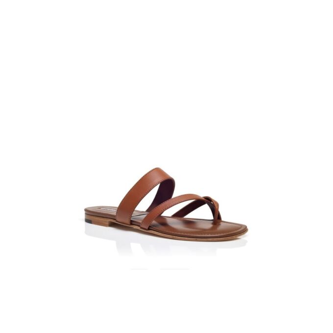 Sandali bassi incrociati Susa in pelle nappa marrone Sandali bassi incrociati Susa in pelle nappa marrone