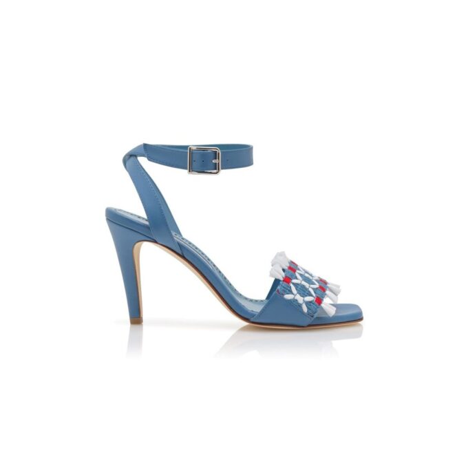 Sandali con cinturino alla caviglia in pelle nappa blu MOREIRA Sandali con cinturino alla caviglia in pelle nappa blu MOREIRA