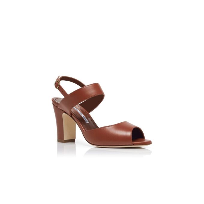 Sandali con cinturino posteriore in nappa marrone KHIKO