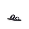 Sandali piatti incrociati in pelle nappa nera Susa Sandali piatti incrociati in pelle nappa nera Susa