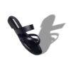Sandali piatti incrociati in pelle nappa nera Susa Sandali piatti incrociati in pelle nappa nera Susa