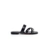 Sandali piatti incrociati in pelle nappa nera Susa Sandali piatti incrociati in pelle nappa nera Susa
