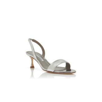 Sandali slingback in pelle di vitello argentata CUPISANPLA