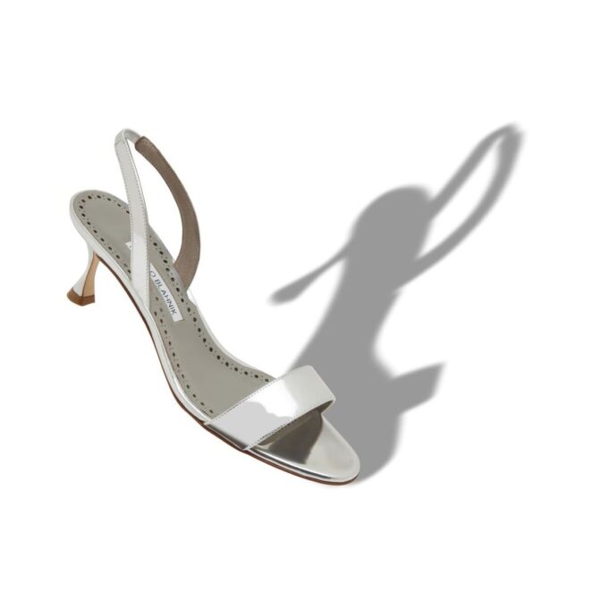 Sandali slingback in pelle di vitello argentata CUPISANPLA Sandali slingback in pelle di vitello argentata CUPISANPLA