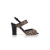 Sandali slingback in pelle di vitello con stampa animalier KHIKOBI Sandali slingback in pelle di vitello con stampa animalier KHIKOBI