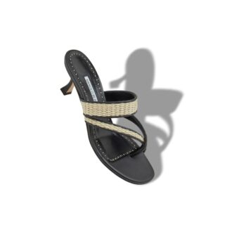 Sandali Susa in rafia nera e beige