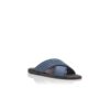 Sandali TEX in nabuk intrecciato azzurro