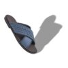 Sandali TEX in nabuk intrecciato azzurro