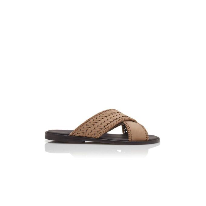 Sandali TEX in nabuk marrone chiaro intrecciato Sandali TEX in nabuk marrone chiaro intrecciato