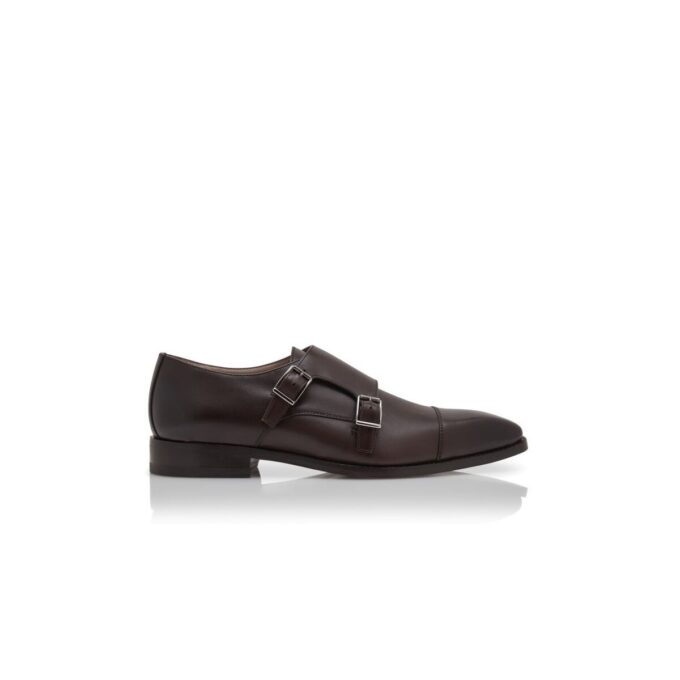 Scarpe con fibbia in pelle di vitello marrone scuro ELDRIDGE Scarpe con fibbia in pelle di vitello marrone scuro ELDRIDGE