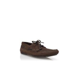 Scarpe da barca in pelle scamosciata marrone scuro MARINO
