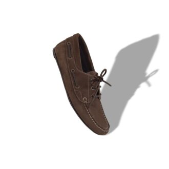 Scarpe da barca in pelle scamosciata marrone scuro MARINO
