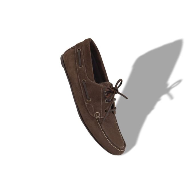 Scarpe da barca in pelle scamosciata marrone scuro MARINO
