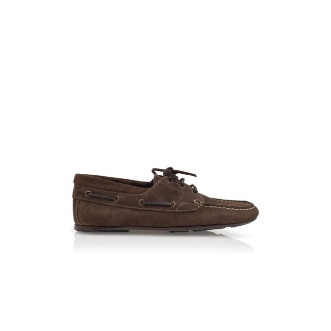 Scarpe da barca in pelle scamosciata marrone scuro MARINO