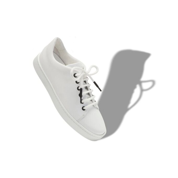 SEMANADA Sneakers basse in pelle di vitello bianca