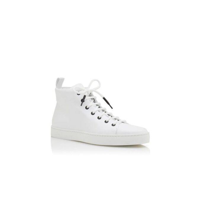 SEMANADOHI Sneakers stringate in pelle di vitello bianca