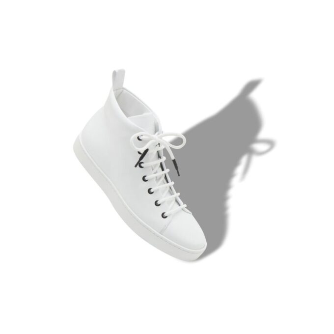 SEMANADOHI Sneakers stringate in pelle di vitello bianca