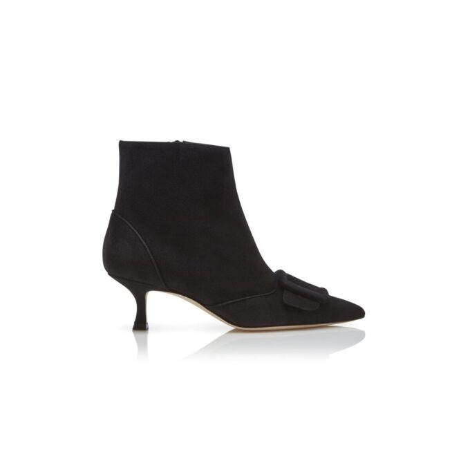 Stivali BAYLOW in camoscio nero con fibbia