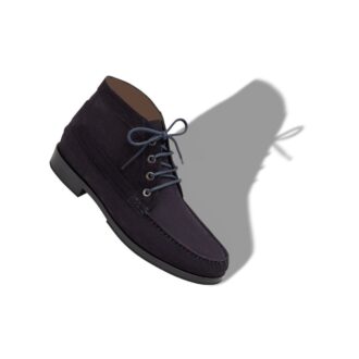 Stivali in pelle scamosciata di vitello blu navy RHINEBECK