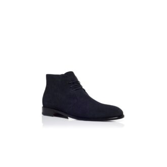 Stivali stringati in pelle scamosciata blu navy BERWICK