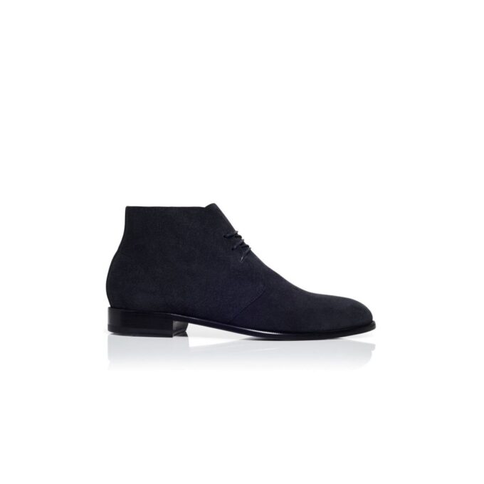 Stivali stringati in pelle scamosciata blu navy BERWICK