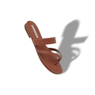 SUSACRU Sandali bassi incrociati in pelle di vitello marrone
