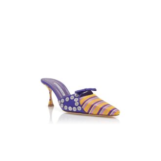 TAPID Sabot a righe in cotone viola e arancione