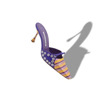 TAPID Sabot a righe in cotone viola e arancione
