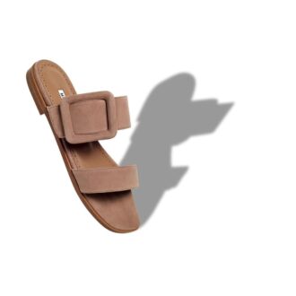 TITUBAFLAT Sandali bassi in pelle scamosciata beige chiaro