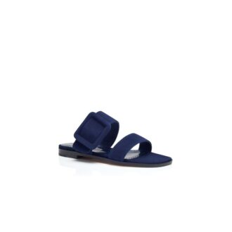 TITUBAFLAT Sandali bassi in pelle scamosciata blu navy