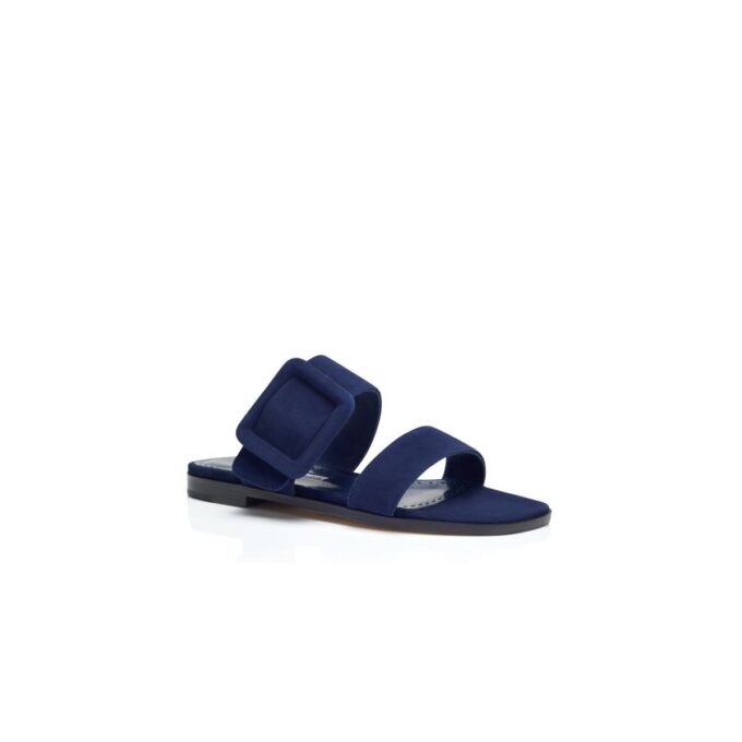 TITUBAFLAT Sandali bassi in pelle scamosciata blu navy TITUBAFLAT Sandali bassi in pelle scamosciata blu navy