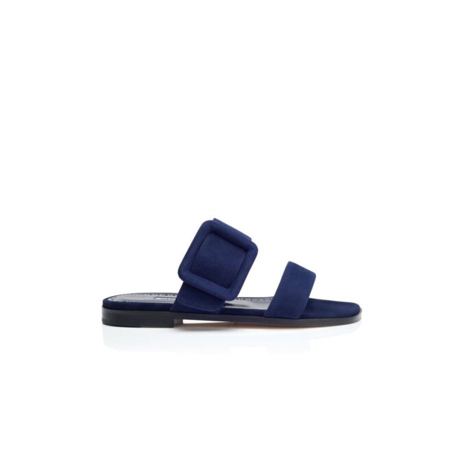 TITUBAFLAT Sandali bassi in pelle scamosciata blu navy TITUBAFLAT Sandali bassi in pelle scamosciata blu navy