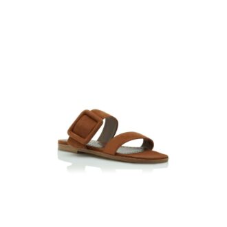 TITUBAFLAT Scarpe basse in pelle scamosciata marrone