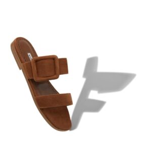 TITUBAFLAT Scarpe basse in pelle scamosciata marrone