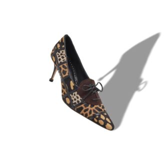 TROFEA Décolleté stringate in pelo di vitello con stampa animalier