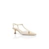 TURGIMOD Décolleté con cinturino a T in nappa color crema chiaro
