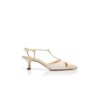 TURGIMOD Décolleté con cinturino a T in nappa color crema chiaro