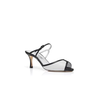 VERSARI Sabot in pelle nappa bianca e nera