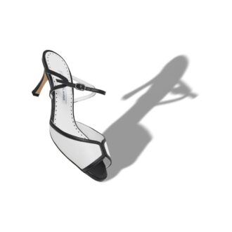 VERSARI Sabot in pelle nappa bianca e nera