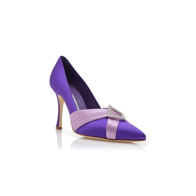 VIERAPUMP Décolleté viola in raso con dettagli plissettati VIERAPUMP Décolleté viola in raso con dettagli plissettati